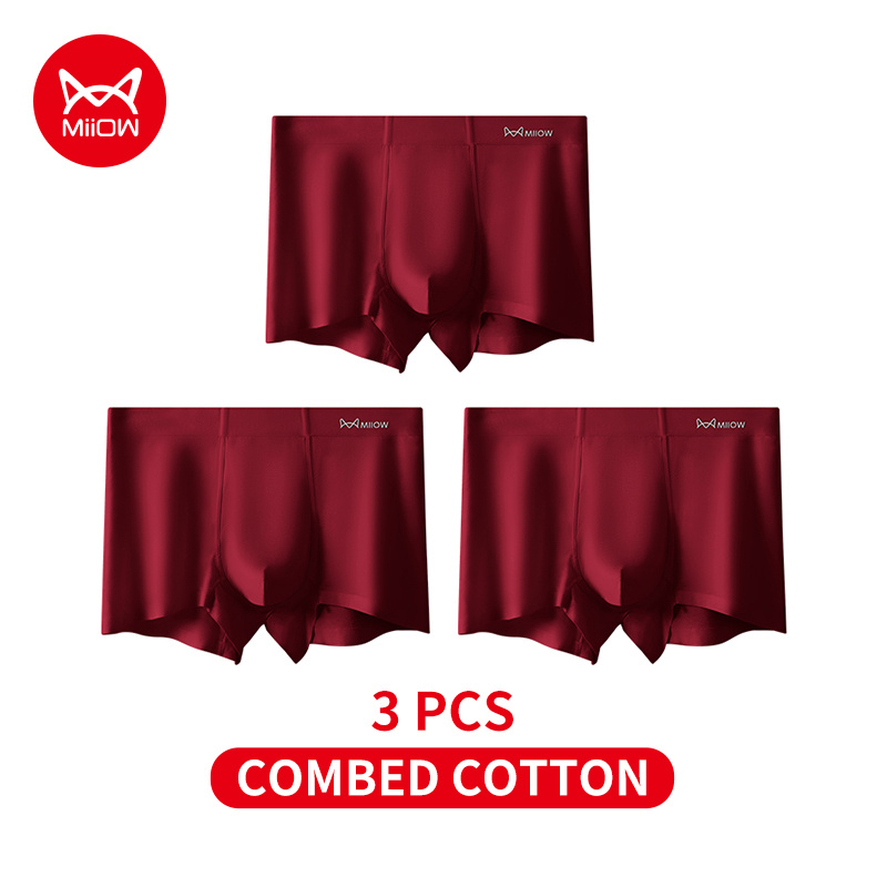 MiiOW 3 Buah Pakaian Dalam Pri - Boxer Brief Pack Cotton ulasan dan harga